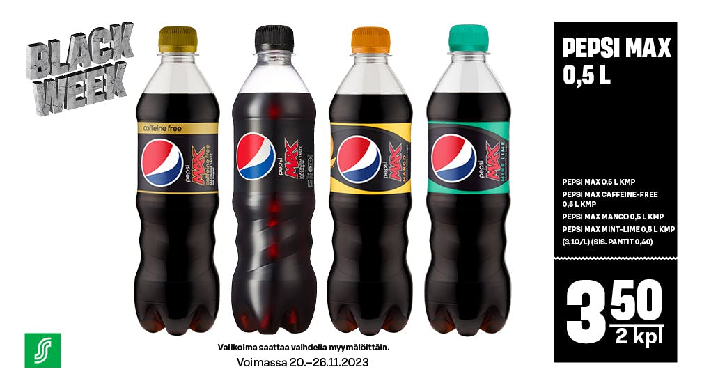 Black week: Pepsi Max 0,5 l