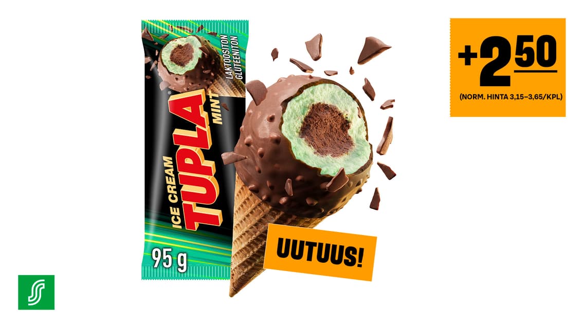 Kuuma juoma ja jäätelötuutti