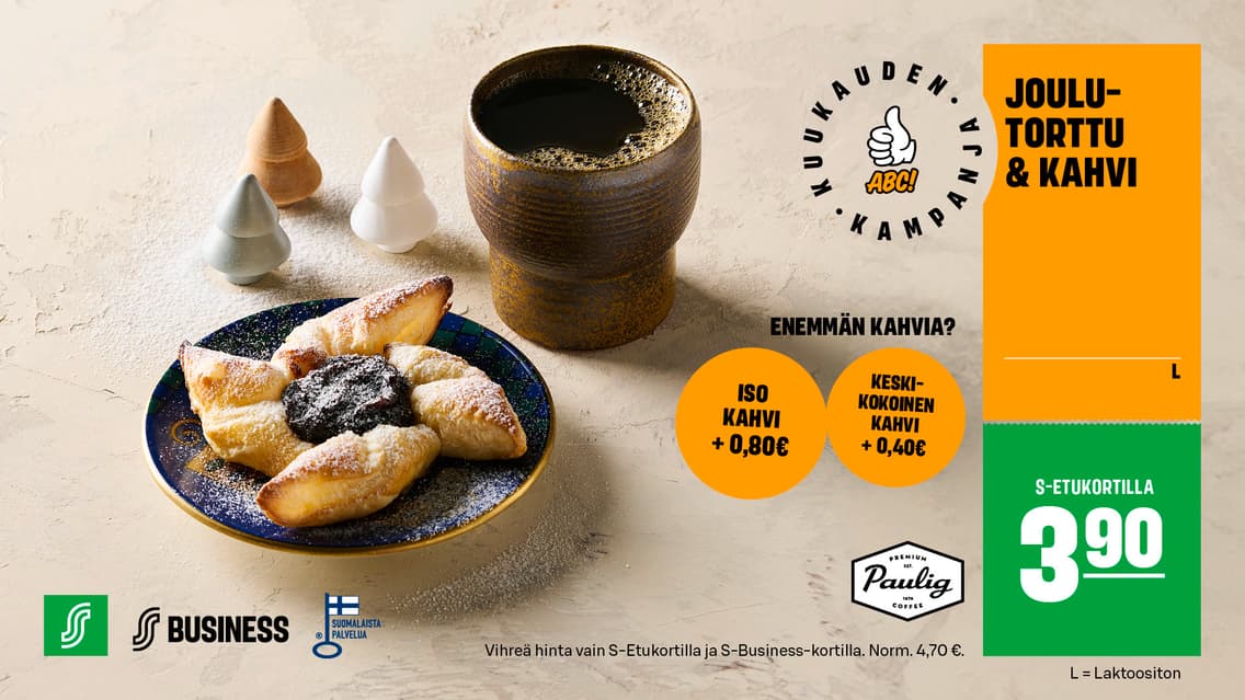 Joulutorttu ja kahvi