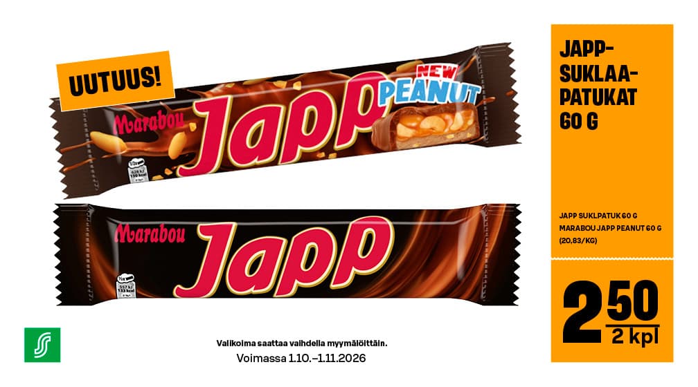 Japp-suklaapatukat
